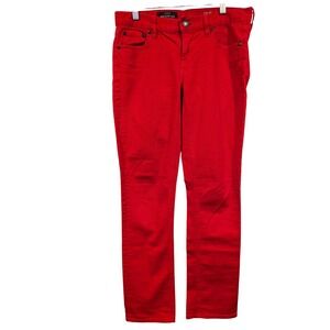 J. Crew Matchstick Womens Red Denim Jeans Pants Size 27 Regular